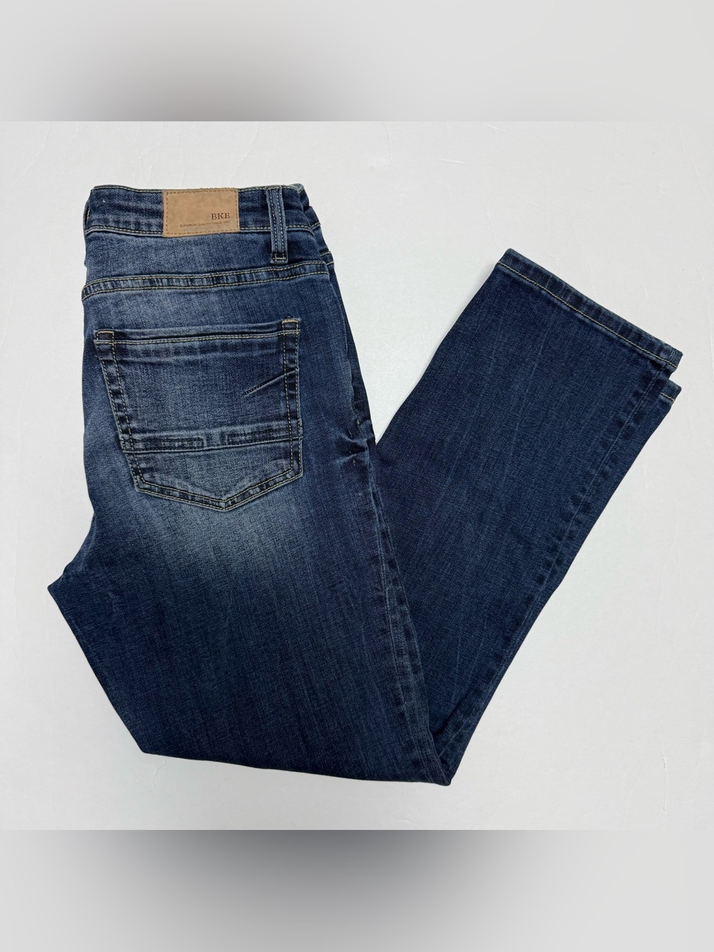BKE Gabby high rise curvy fit Dark Indigo faded Straight Jeans women’s size 26
